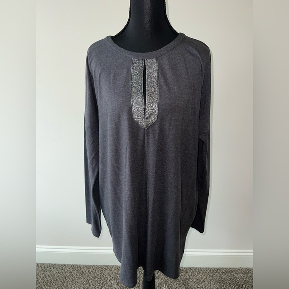 J. Jill Grey Long Sleeve Tunic Top Size M - Picture 1 of 5
